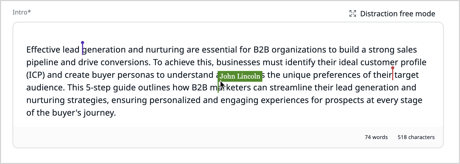 Collaboration - users tags